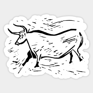 Aurochs from the Lascaux Caves (Black Ink Version) Sticker